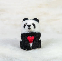 Load image into Gallery viewer, Panda Bear with Heart Felti