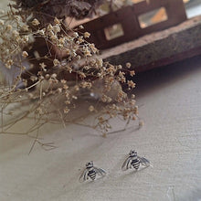 Load image into Gallery viewer, "Aristaeus" Honey Bee Earrings in Sterling Silver by Pika & Bear