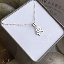 Load image into Gallery viewer, "Paws" Paw Print Pendant Necklace In Sterling Silver