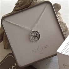 Load image into Gallery viewer, "L.O.V.E." Stamped Pendant Necklace in Sterling Silver