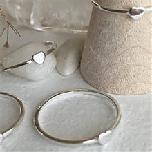 Load image into Gallery viewer, "Total Eclipse of the Heart" Tiny Heart Ring in Sterling Silver by Pika & Bear in Size 7