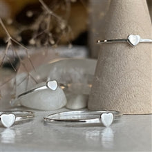 Load image into Gallery viewer, "Total Eclipse of the Heart" Tiny Heart Ring in Sterling Silver by Pika & Bear in Size 7