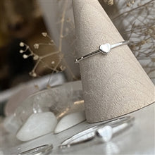 Load image into Gallery viewer, "Total Eclipse of the Heart" Tiny Heart Ring in Sterling Silver by Pika & Bear in Size 7