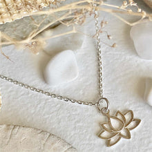 Load image into Gallery viewer, &quot;Cifera&quot; Lotus Blossom Pendant Necklace in Sterling Silver by Pika &amp; Bear
