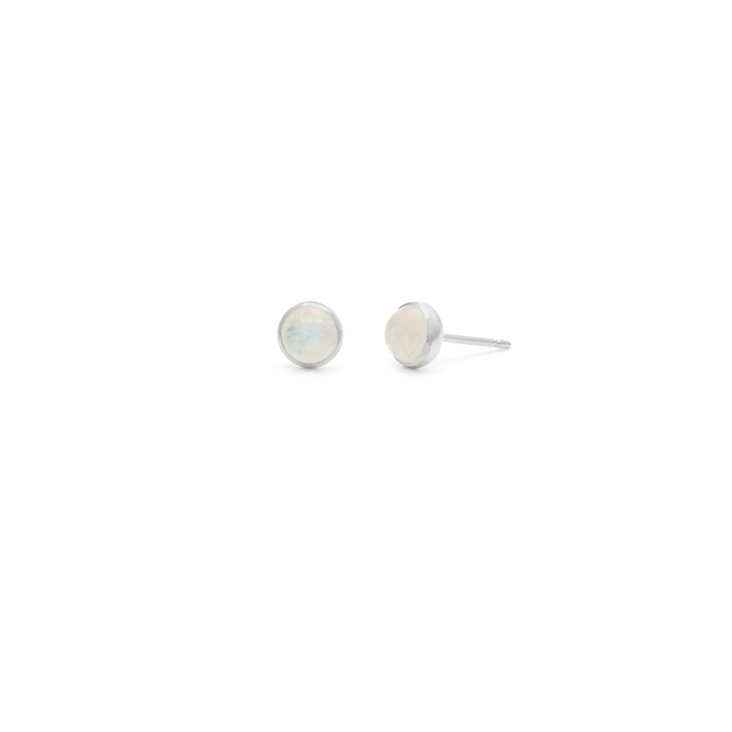 5mm Moonstone Gemstone Studs by Laughing Sparrow