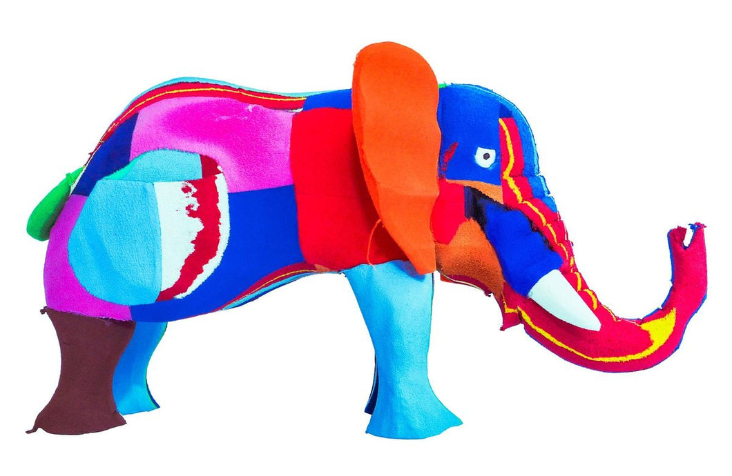 Elephant Recycled Medium Flip Flop Sculpture by Ocean Sole