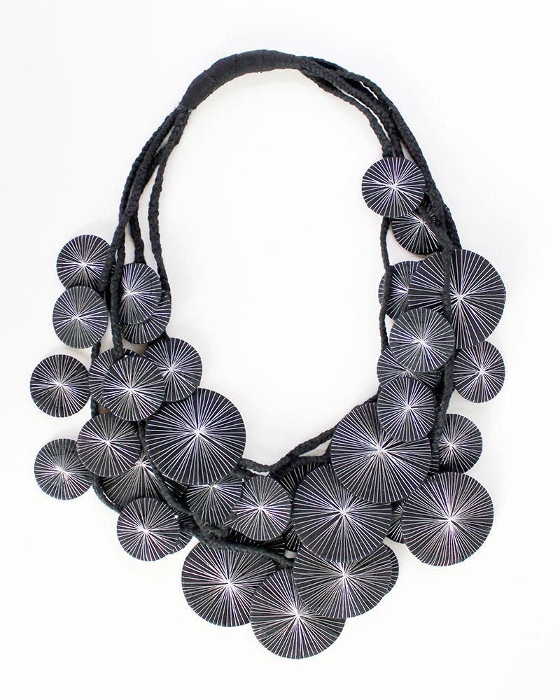 Platillos Recycled Textile Necklace by Beyond Threads