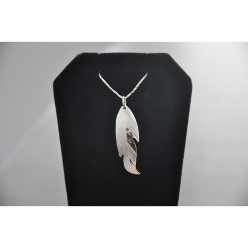 Sterling Silver Feather Necklace Handmade by Vincent Henson