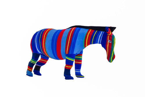 Zebra Medium Flip Flop Sculpture by Ocean Sole