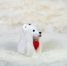 Load image into Gallery viewer, Polar Bear Felti with Red Heart
