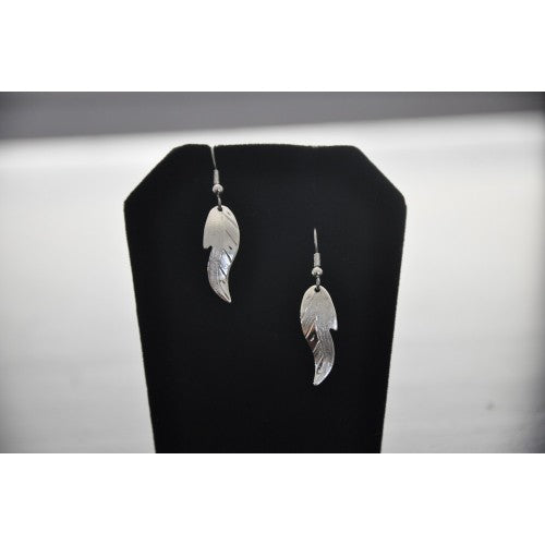 Silver Eagles Art: Small Sterling Silver Feather Earrings By Vincent Henson