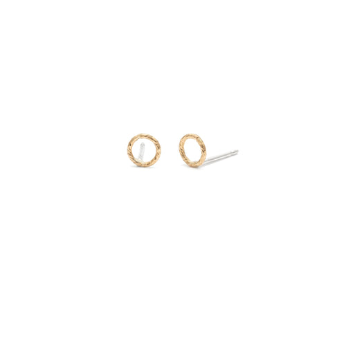 Laughing Sparrow: Tiny Gold Circle Studs