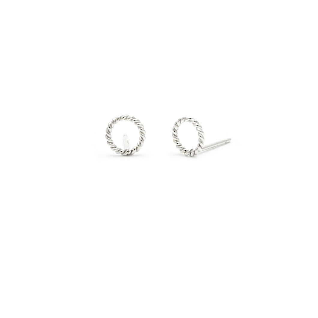 Laughing Sparrow: Tiny Rope Circle Studs