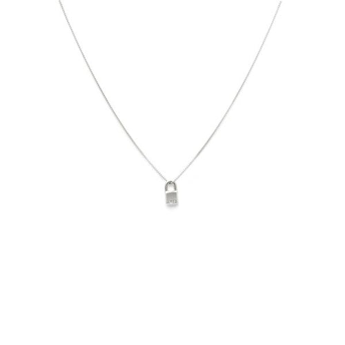 XO Lock Pendant Necklace Sterling Silver by Laughing Sparrow: