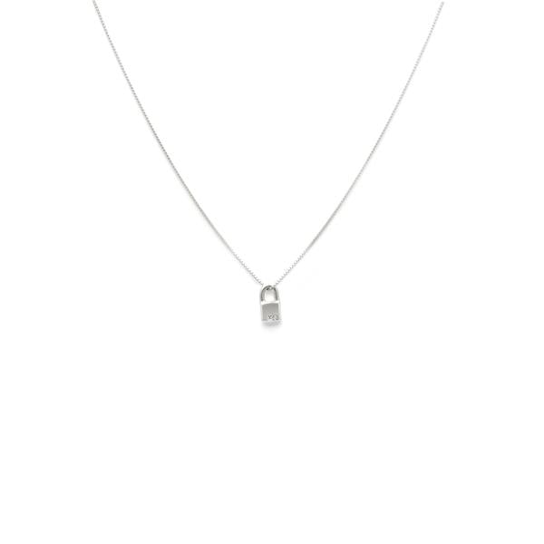 XO Lock Pendant Necklace Sterling Silver by Laughing Sparrow: